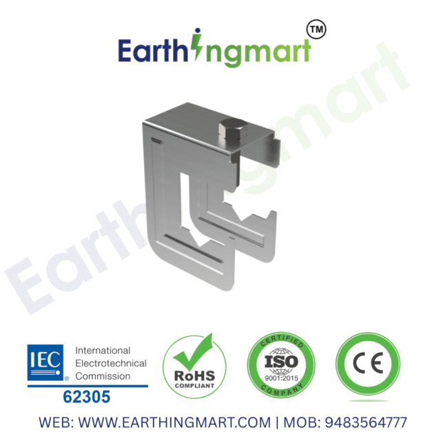 Rebar bonding clamp connecting earthing conductor to reinforcement steel