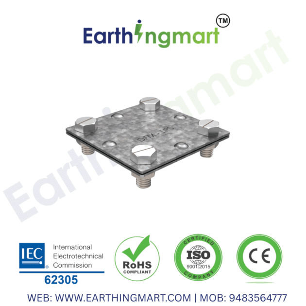 Galvanized tape clamp for grounding flat conductor