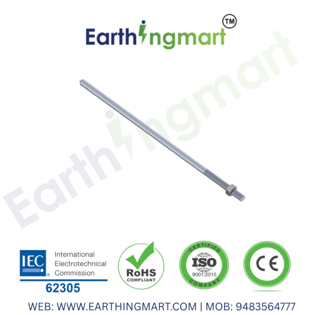 Air terminal rod protecting building from lightning strike
