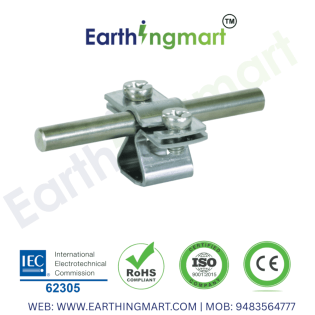 SS rod holder fixed on parapet wall for lightning protection