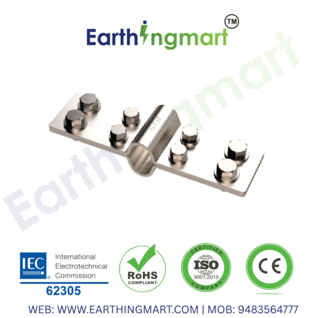 Earth rod clamp installed on copper bonded earthing electrode