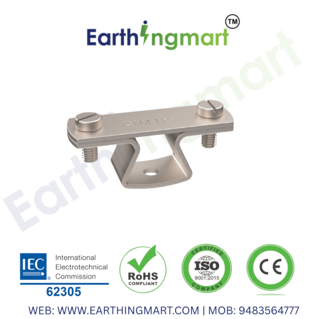 SS strip holder fixed on parapet wall for lightning protection